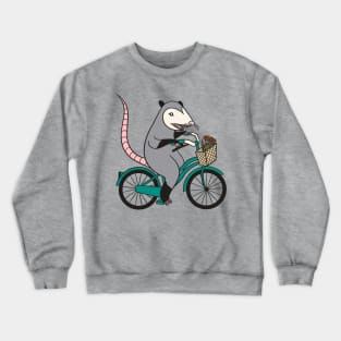 Possum on a Bicycle Crewneck Sweatshirt